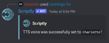 Picture showing how to set the value for the TTS voice
