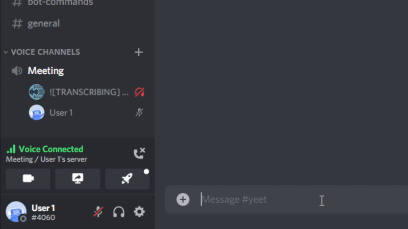 Gif showing how to unmute yourself in Discord